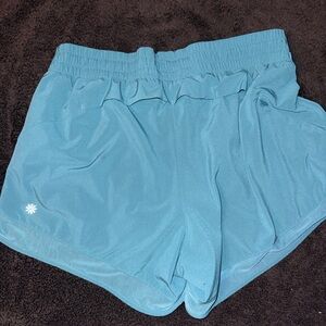 164 Athleta Mesh Racer Run Short 4” Blue- Size S